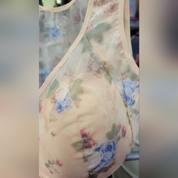 Floral Bras Breathable Mesh Bra Soft Plus Size 36E (7L) New - Picture 9 of 9